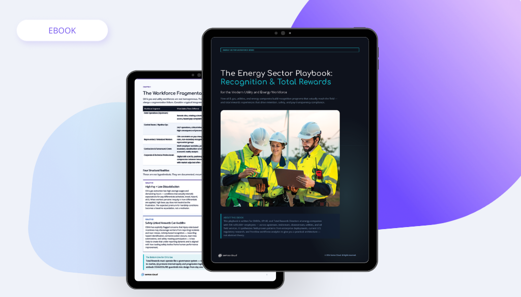 Energy field worker accessing recognition and total rewards